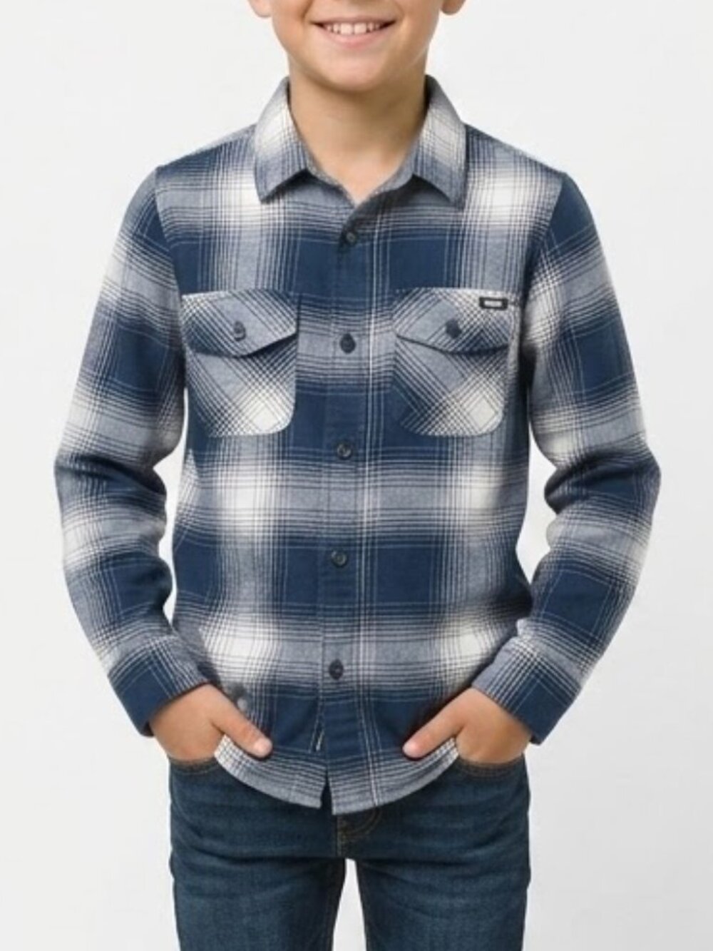 Vans Skatecore Blue Plaid Flannel Button Up Shirt Small